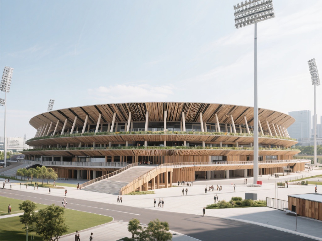 更令人惊叹的是，一些体育场开始尝试可持续材料。例如